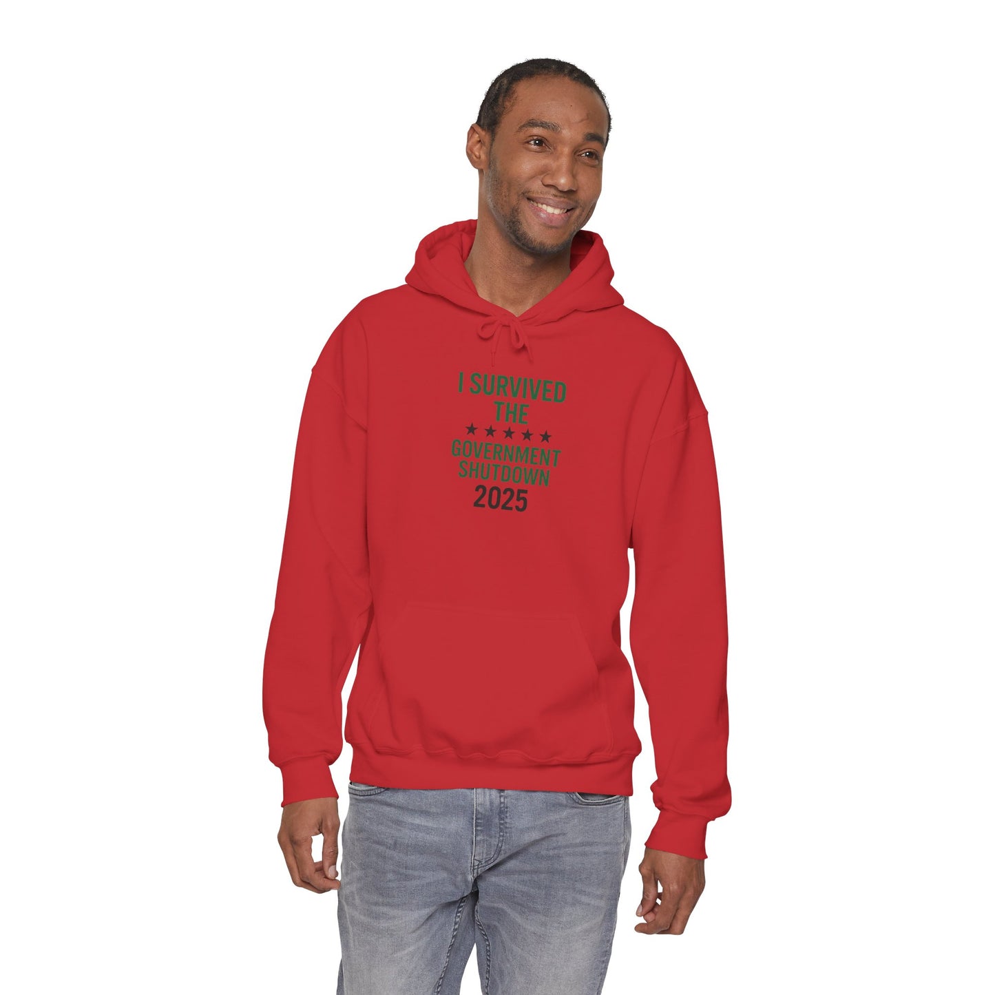 Green and black "I Survived the Government Shutdown 2025" Commemorative Hoodie