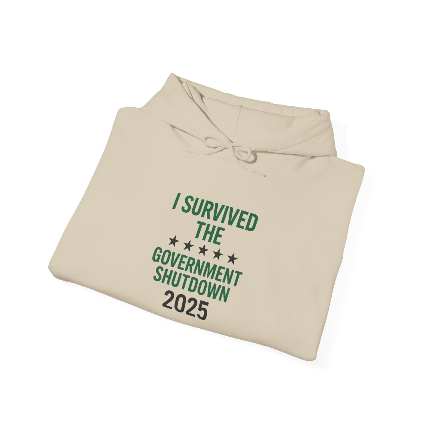 Lucky green and black "I survived Government Shutdown 2025" Hoodie