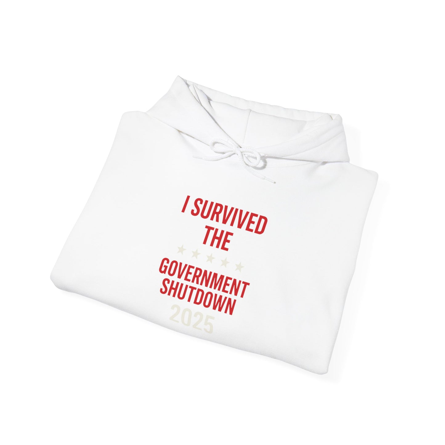 Red and black "I Survived The Government Shutdown" hoodie