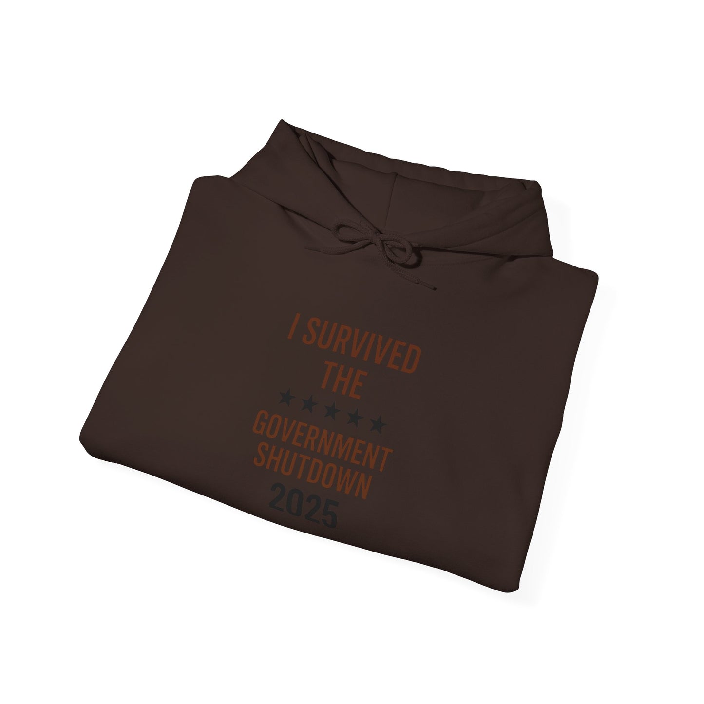 Brown and black  "I Survived the Government Shutdown 2025 hoodie