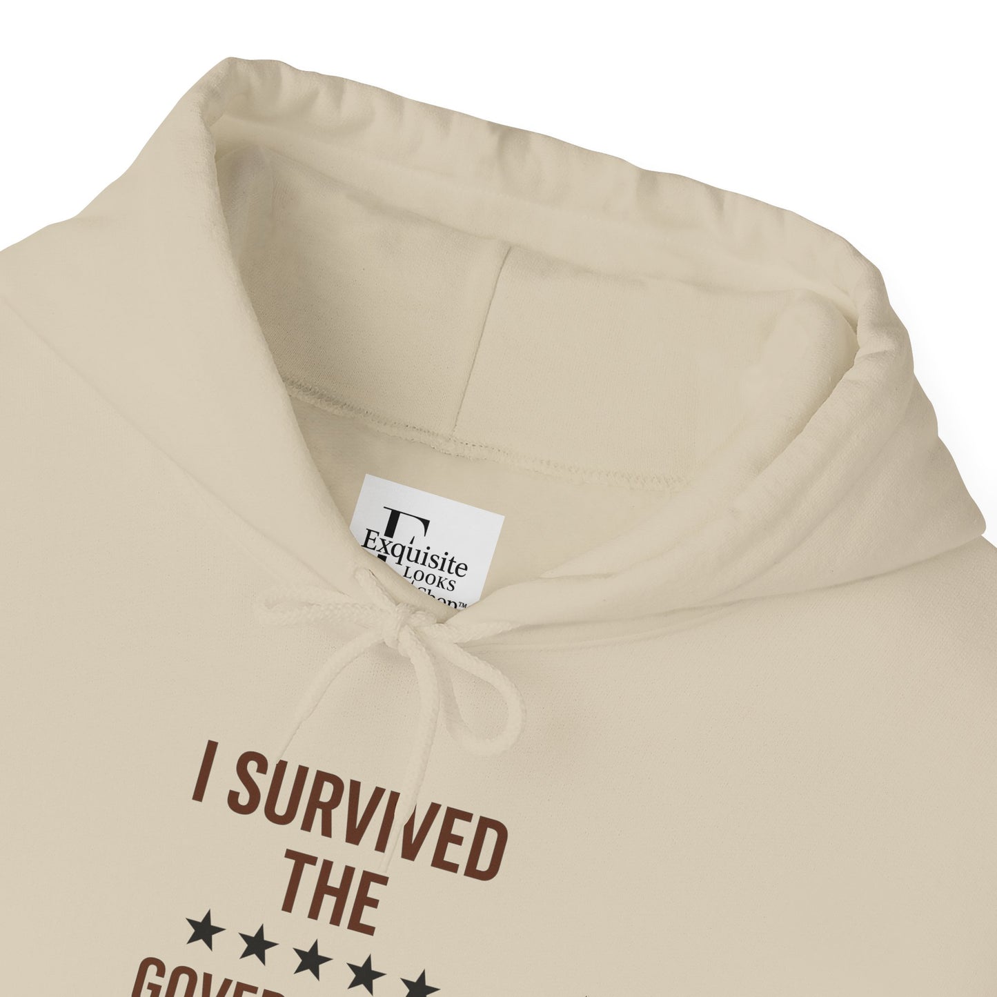 Brown and black  "I Survived the Government Shutdown 2025 hoodie