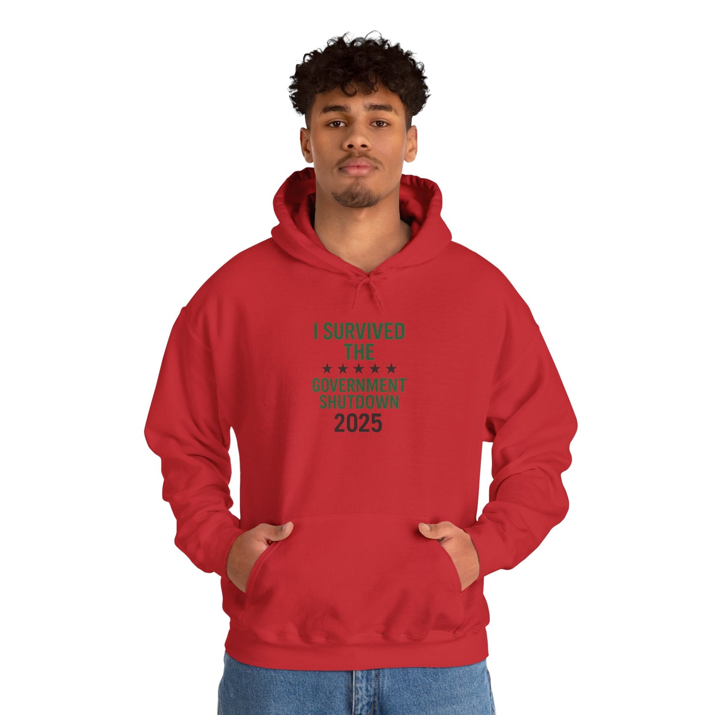 Green and black "I Survived the Government Shutdown 2025" Commemorative Hoodie