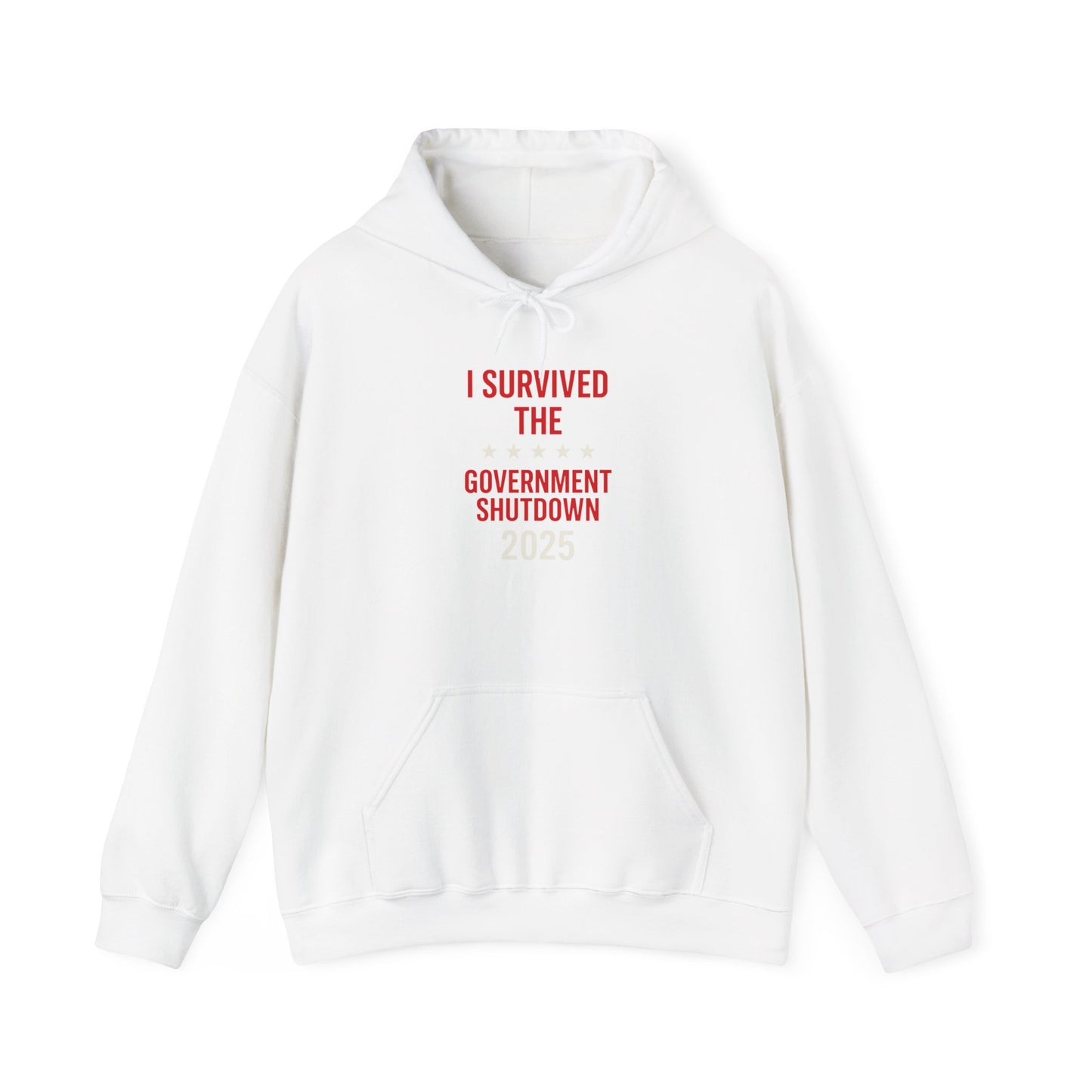 Red and black "I Survived The Government Shutdown" hoodie