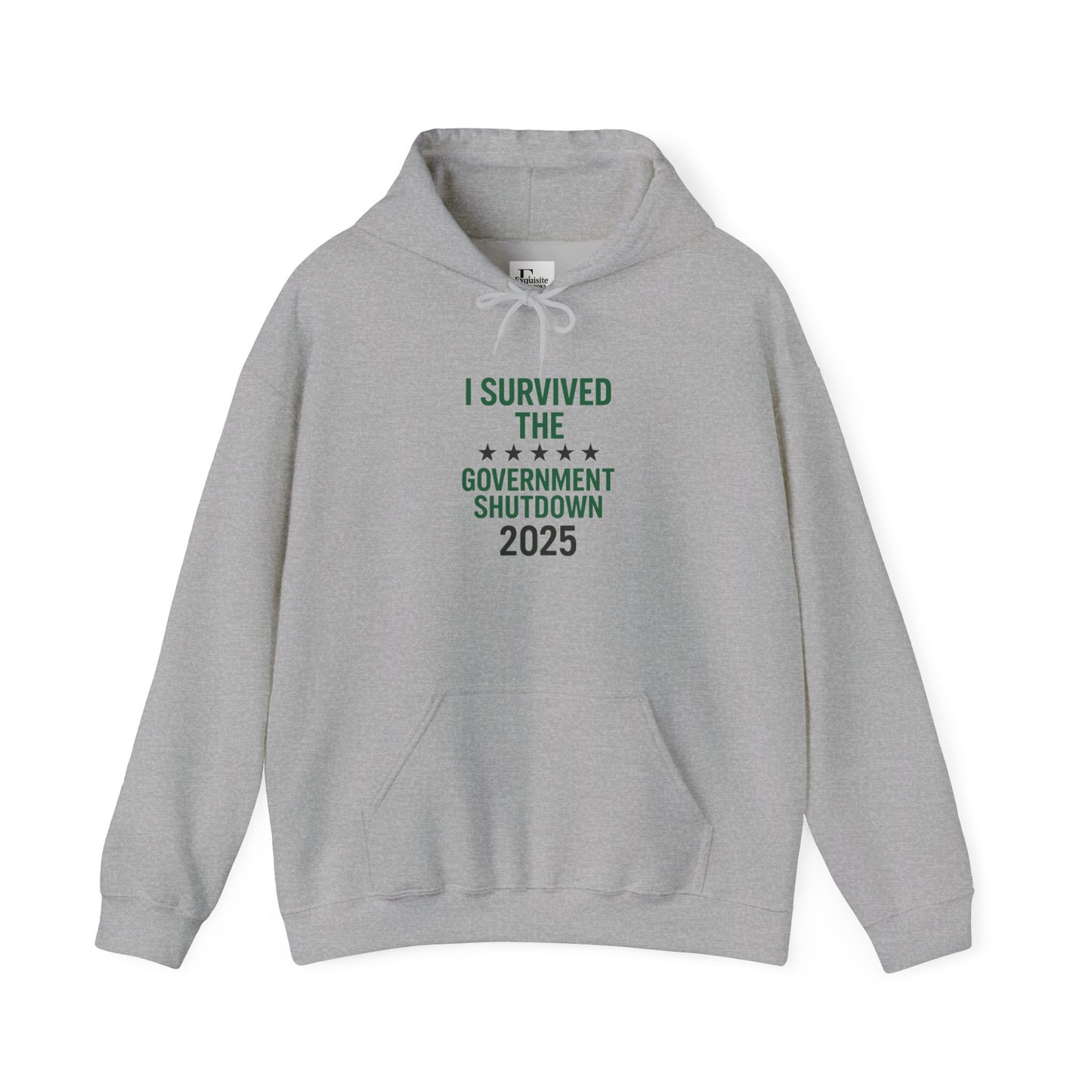 Green and black "I Survived the Government Shutdown 2025" Commemorative Hoodie