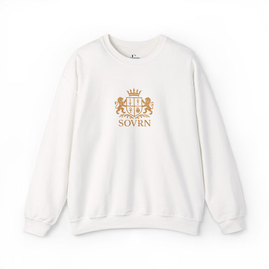 Royal Crest Sweatshirt — SOVRN Gold Embroidered Crewneck