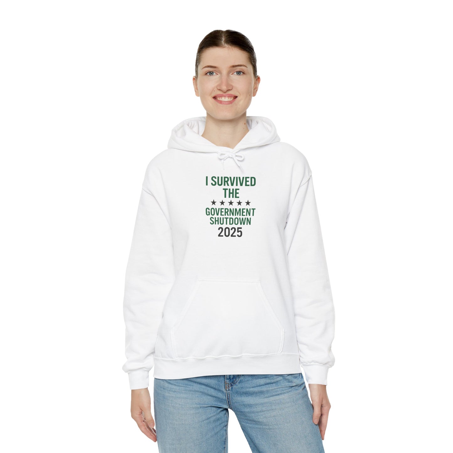 Green and black "I Survived the Government Shutdown 2025" Commemorative Hoodie