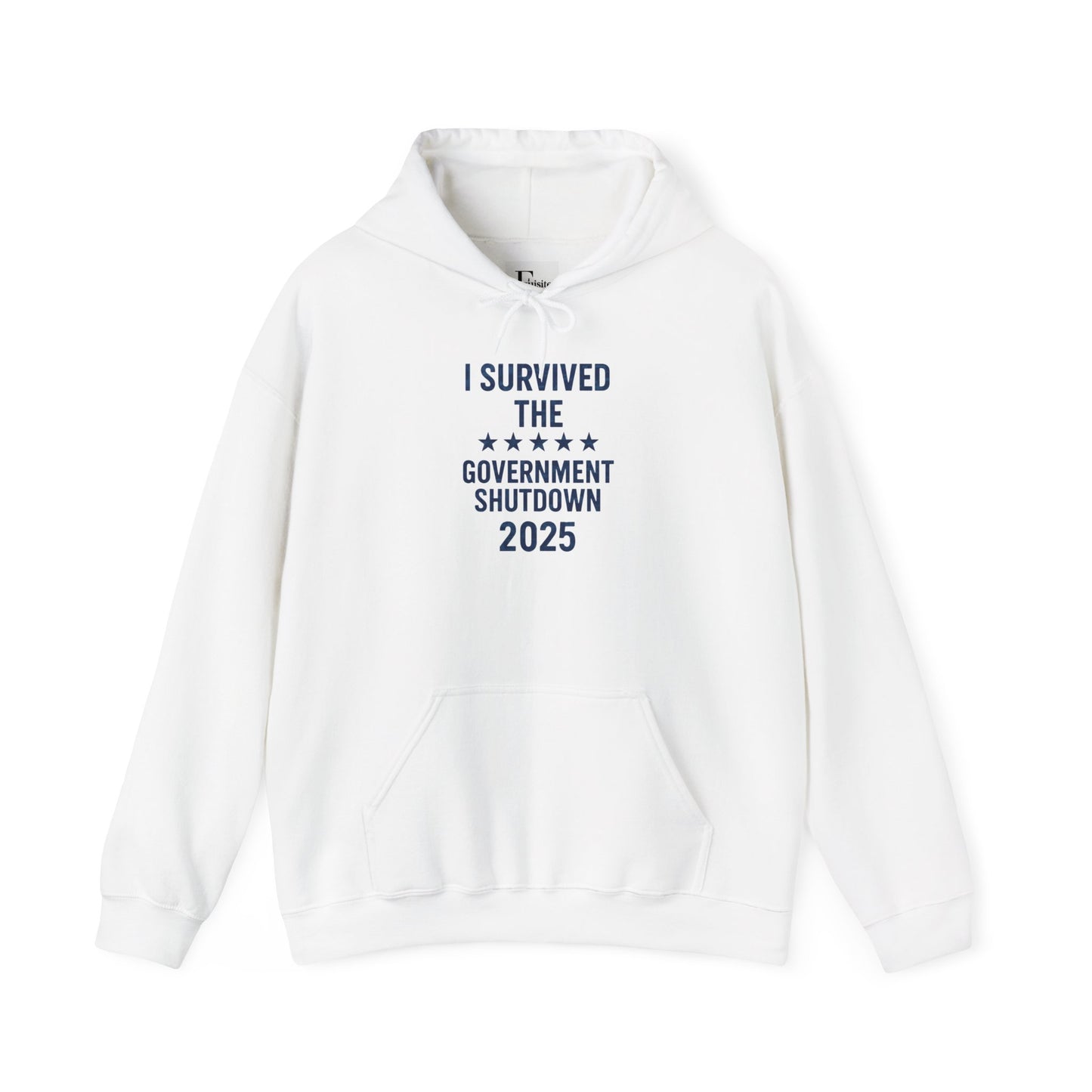 Navy ocean camouflage "I Survived the Government Shutdown 2025" Hoodie