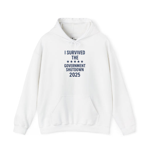 Navy ocean camouflage "I Survived the Government Shutdown 2025" Hoodie