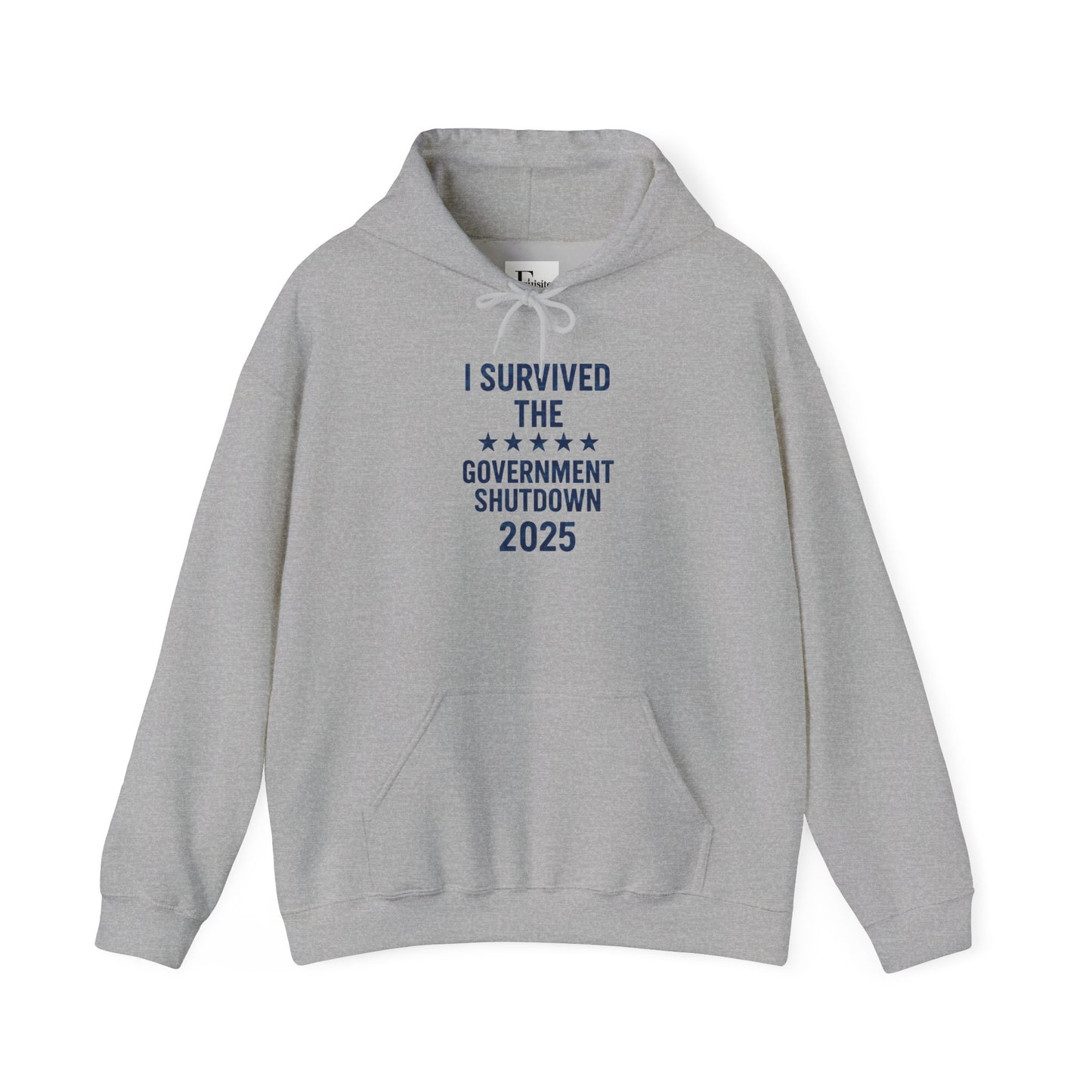 Navy ocean camouflage "I Survived the Government Shutdown 2025" Hoodie