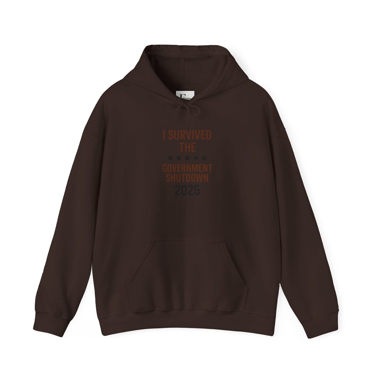 Brown and black  "I Survived the Government Shutdown 2025 hoodie