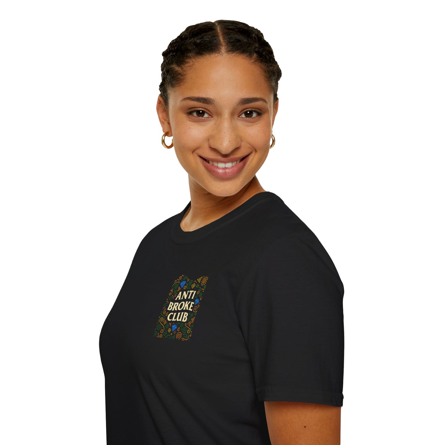 Anti Broke Club Unisex Softstyle T-Shirt | Trendy Graphic Tee, Comfortable Wear, Great for Gifting, Casual Outings, Everyday Style