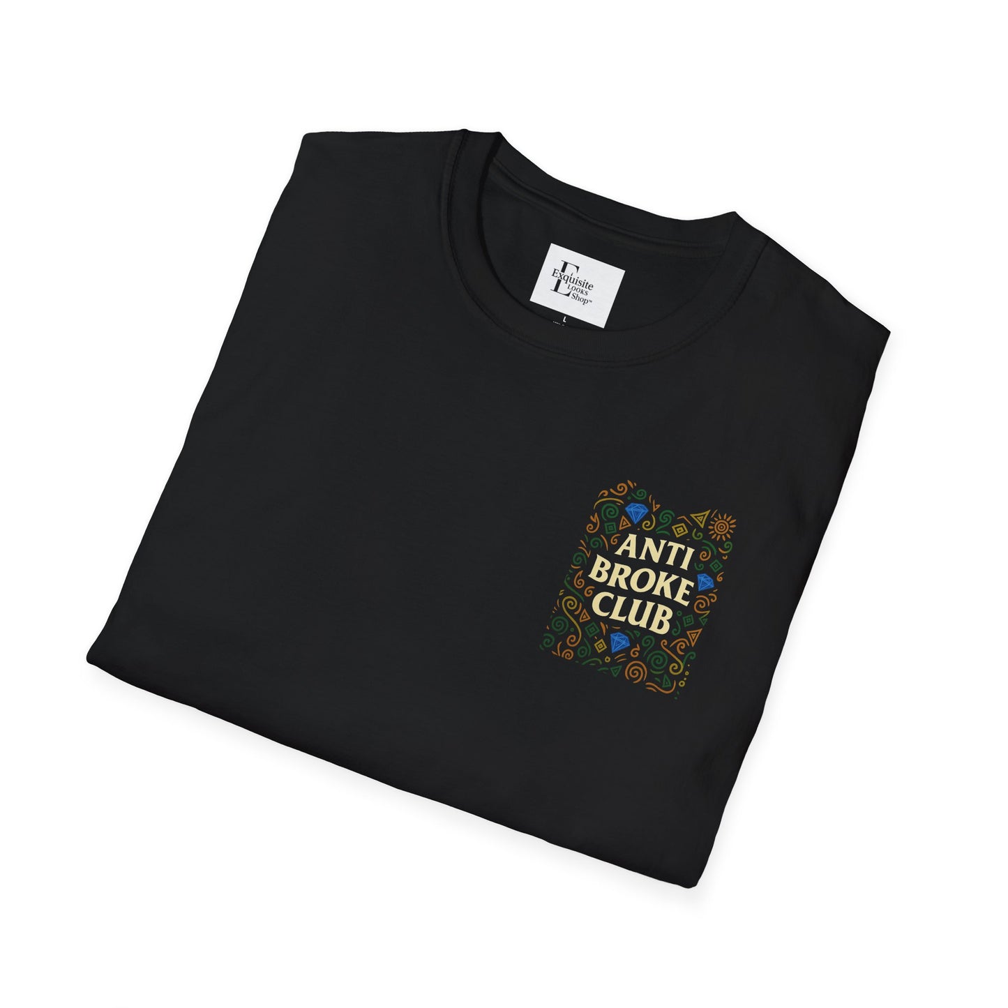 Anti Broke Club Unisex Softstyle T-Shirt | Trendy Graphic Tee, Comfortable Wear, Great for Gifting, Casual Outings, Everyday Style