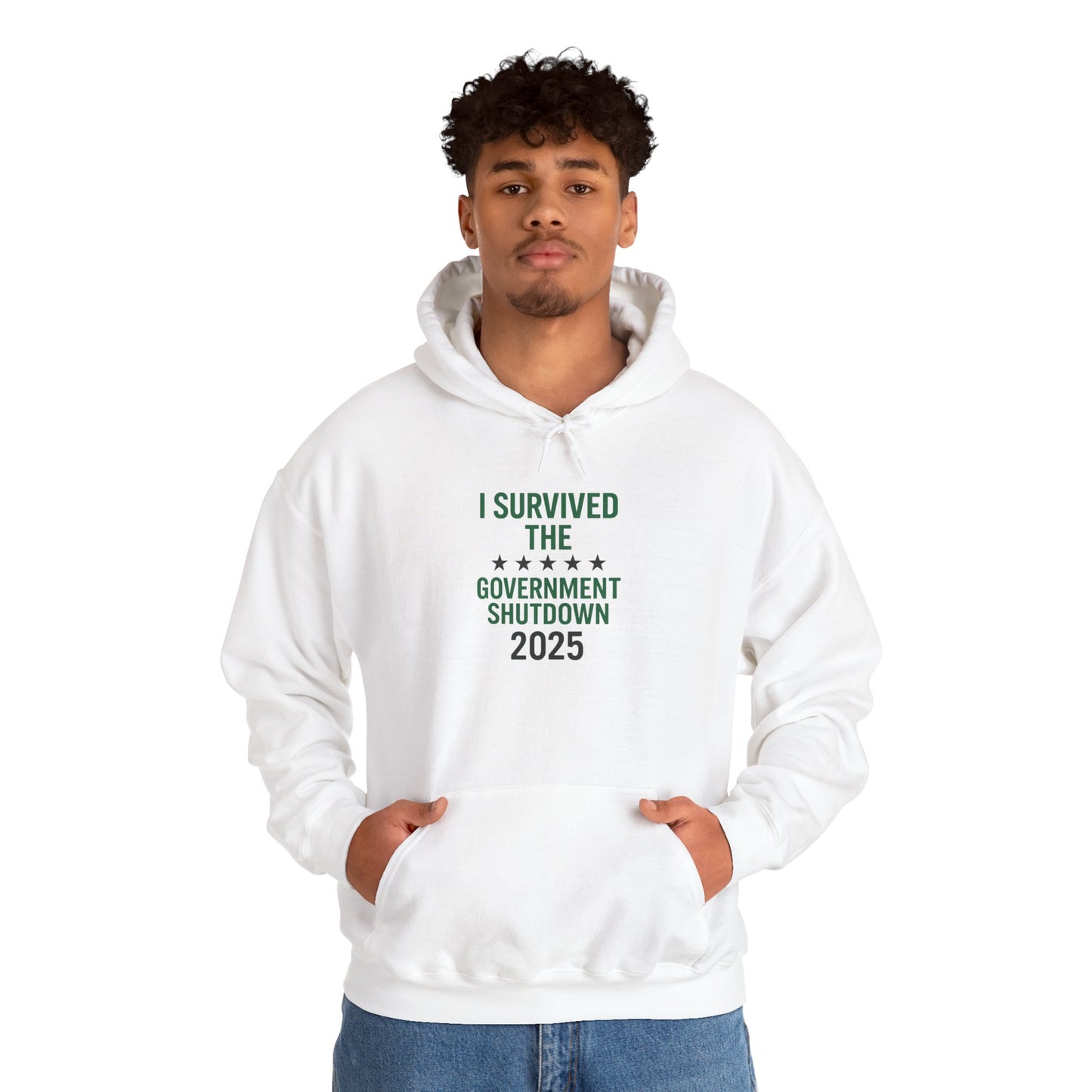 Green and black "I Survived the Government Shutdown 2025" Commemorative Hoodie