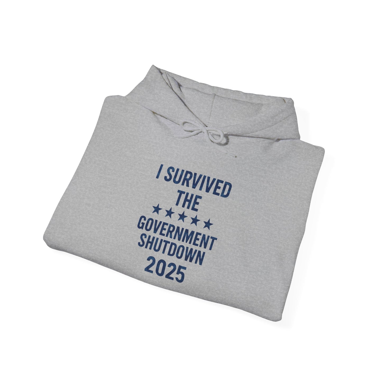 Navy ocean camouflage "I Survived the Government Shutdown 2025" Hoodie