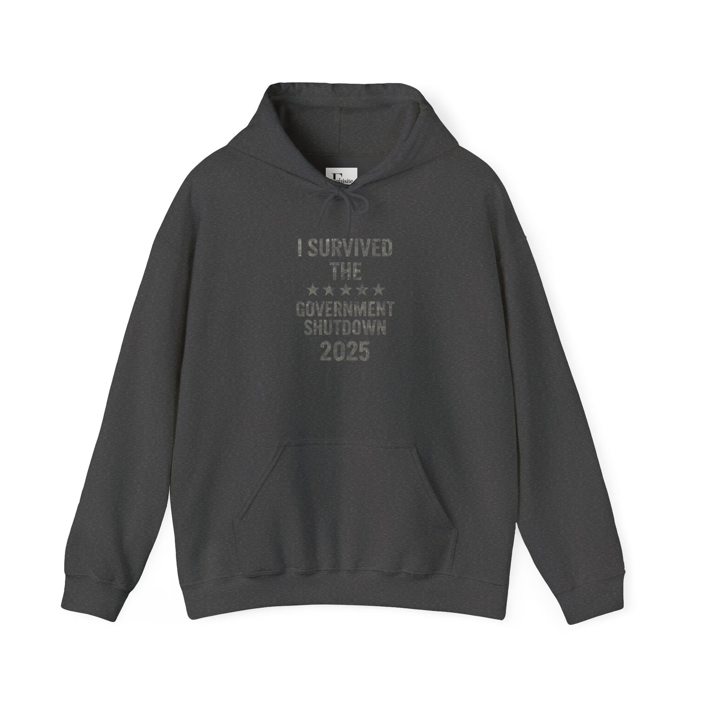 Grey camouflage "I Survived the Government Shutdown 2025" Commemorative hoodie