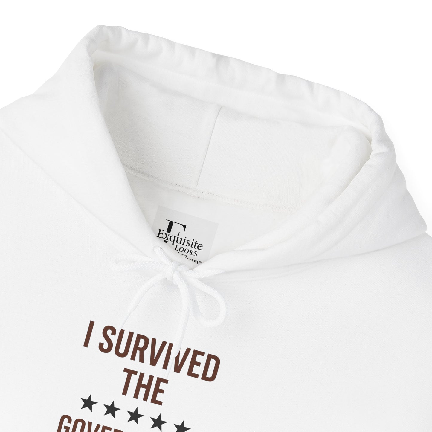 Brown and black  "I Survived the Government Shutdown 2025 hoodie
