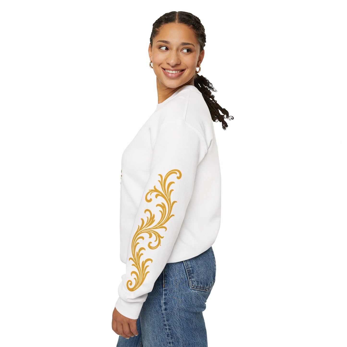 "Sovrn" sovereign  Wear the throne"  Luxury Gold Crest Crewneck Sweatshirt