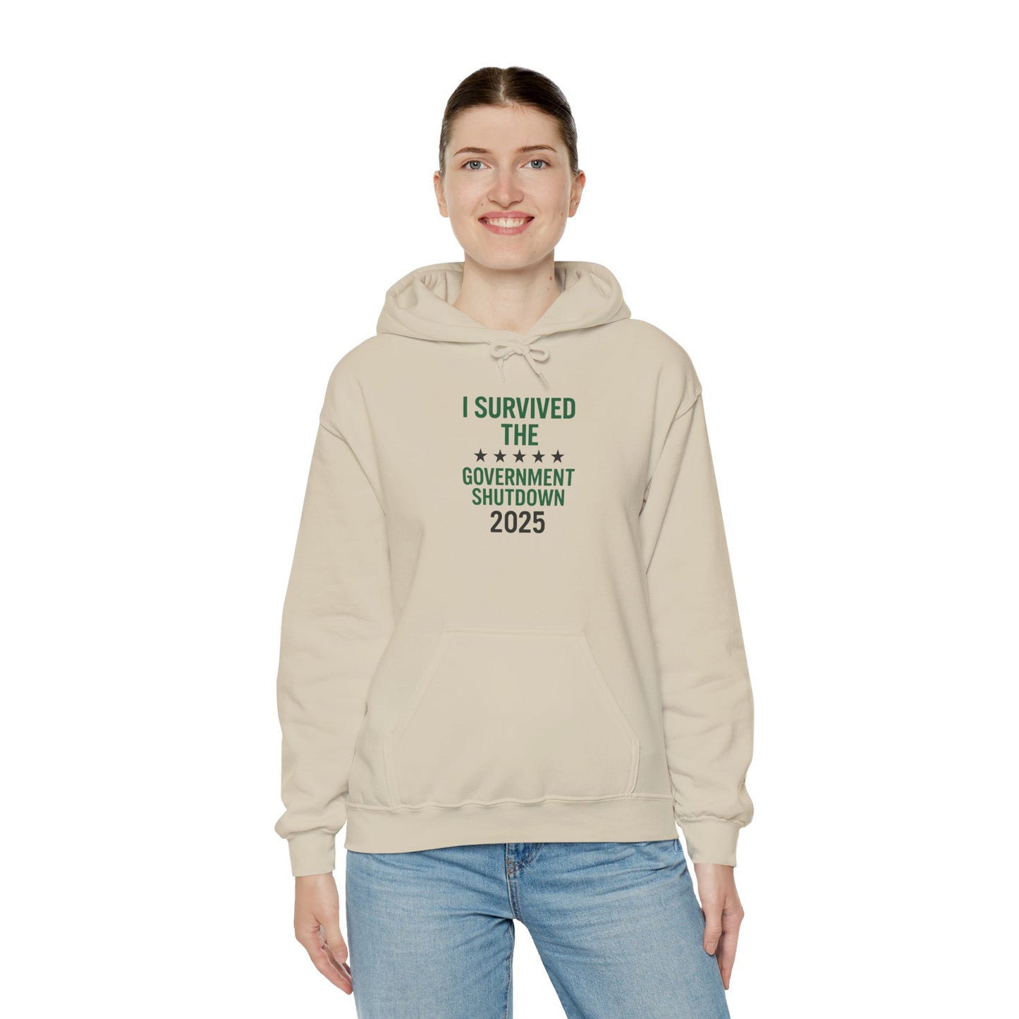Green and black "I Survived the Government Shutdown 2025" Commemorative Hoodie