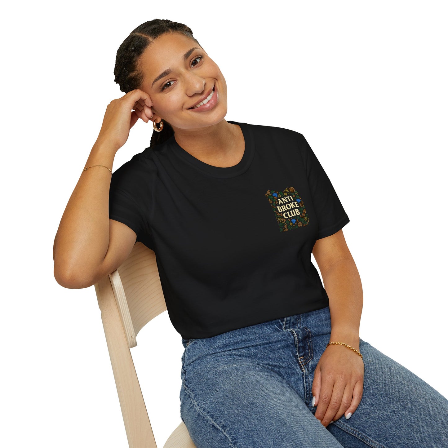 Anti Broke Club Unisex Softstyle T-Shirt | Trendy Graphic Tee, Comfortable Wear, Great for Gifting, Casual Outings, Everyday Style