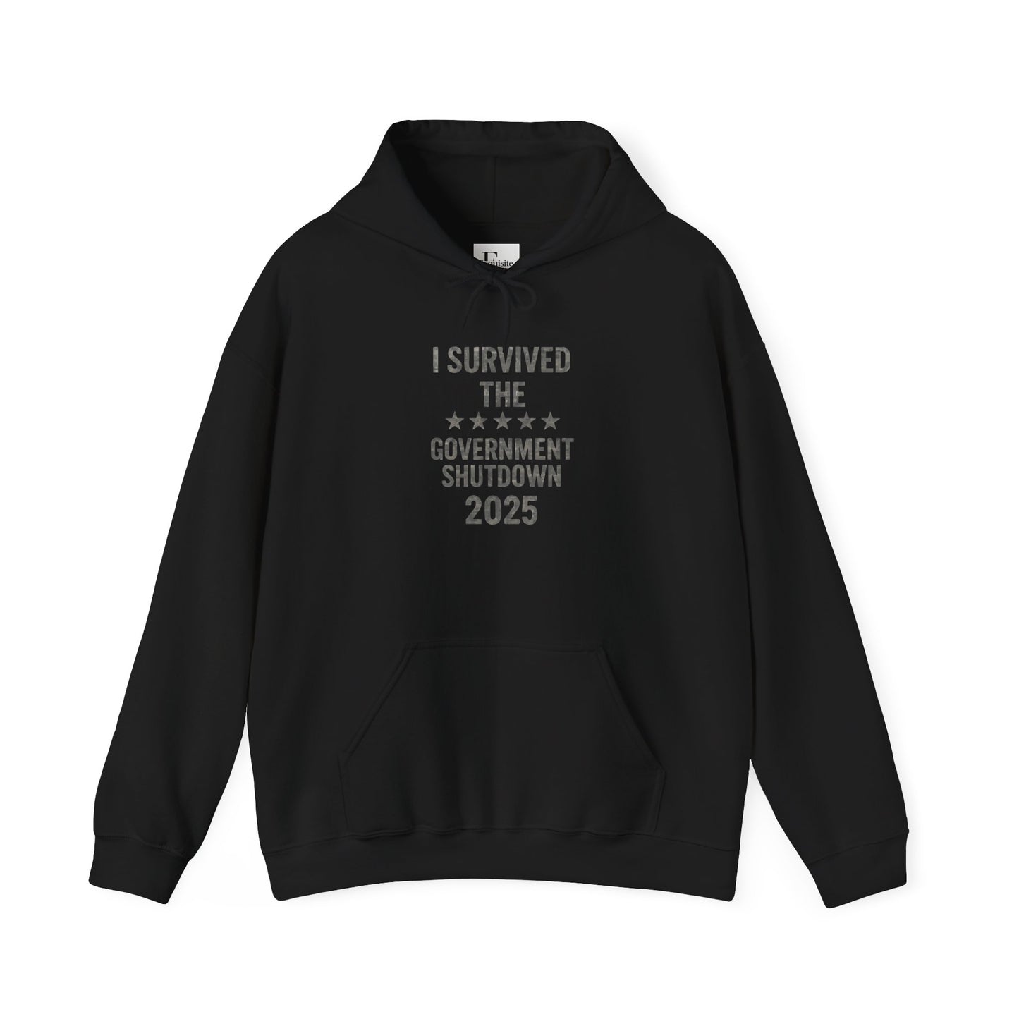 Grey camouflage "I Survived the Government Shutdown 2025" Commemorative hoodie