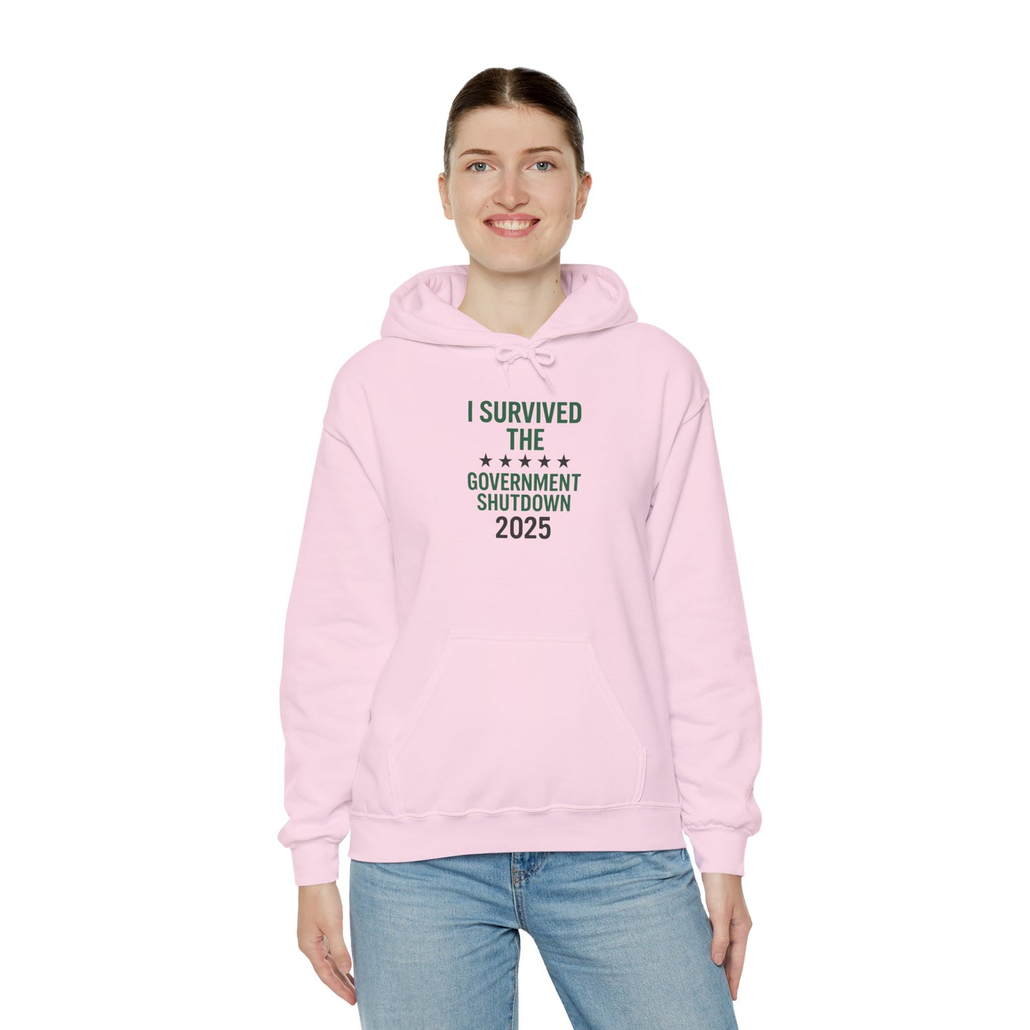 Green and black "I Survived the Government Shutdown 2025" Commemorative Hoodie