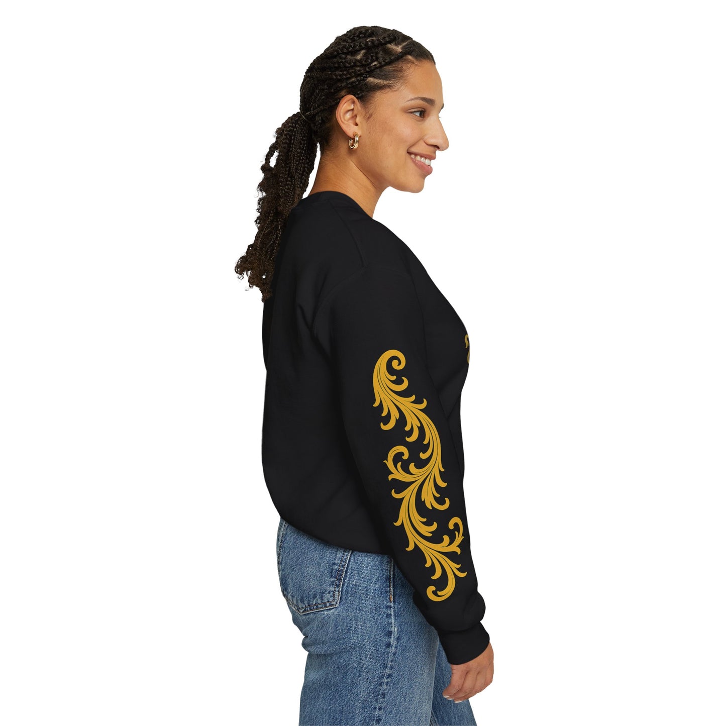 "Sovrn" sovereign  Wear the throne"  Luxury Gold Crest Crewneck Sweatshirt