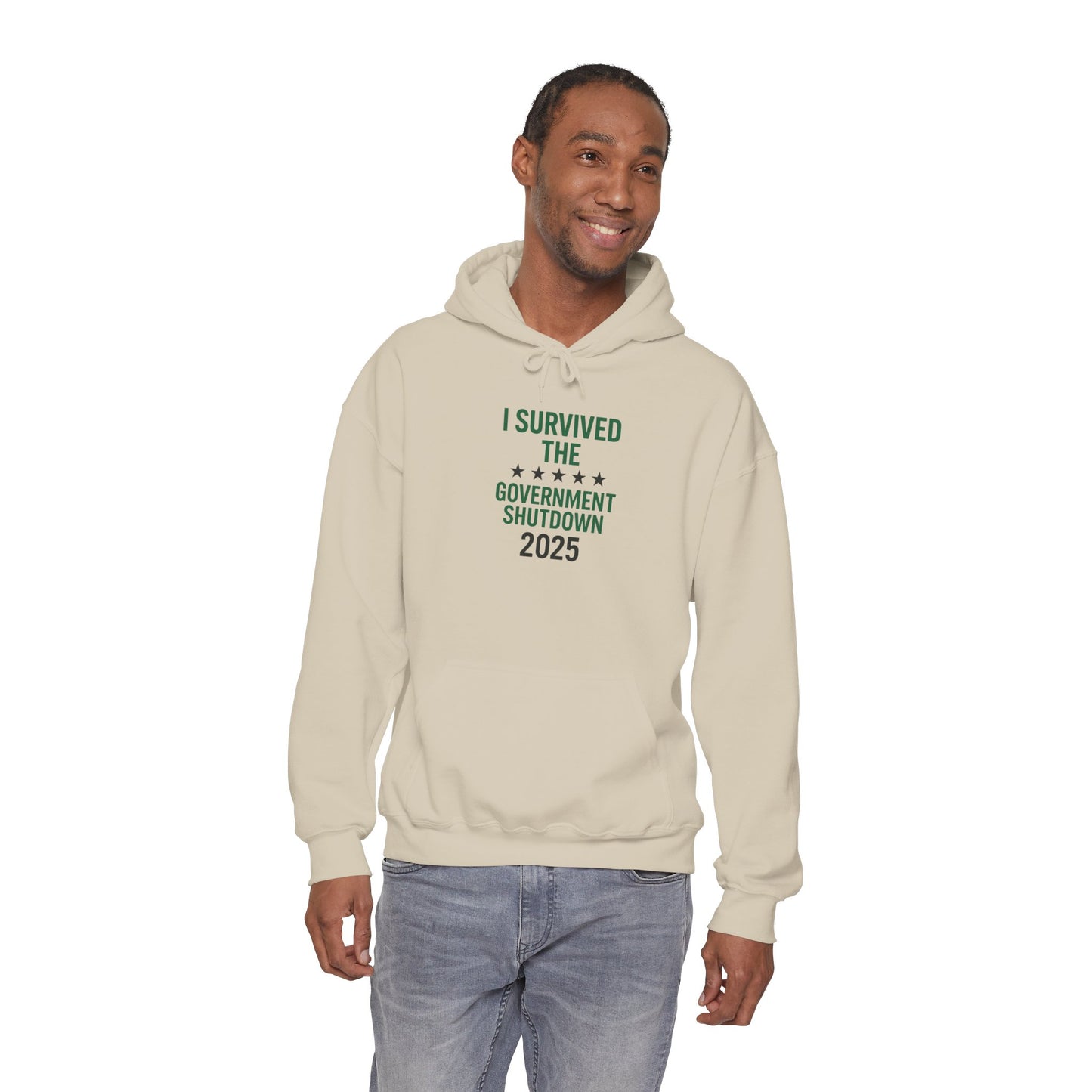 Green and black "I Survived the Government Shutdown 2025" Commemorative Hoodie