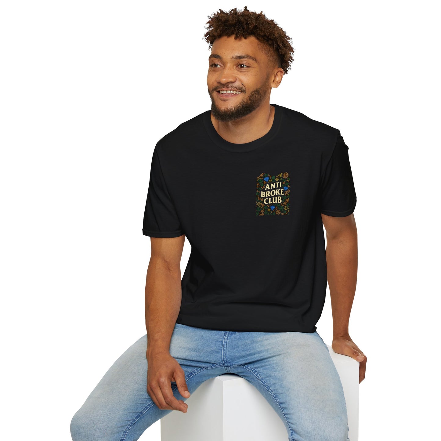 Anti Broke Club Unisex Softstyle T-Shirt | Trendy Graphic Tee, Comfortable Wear, Great for Gifting, Casual Outings, Everyday Style