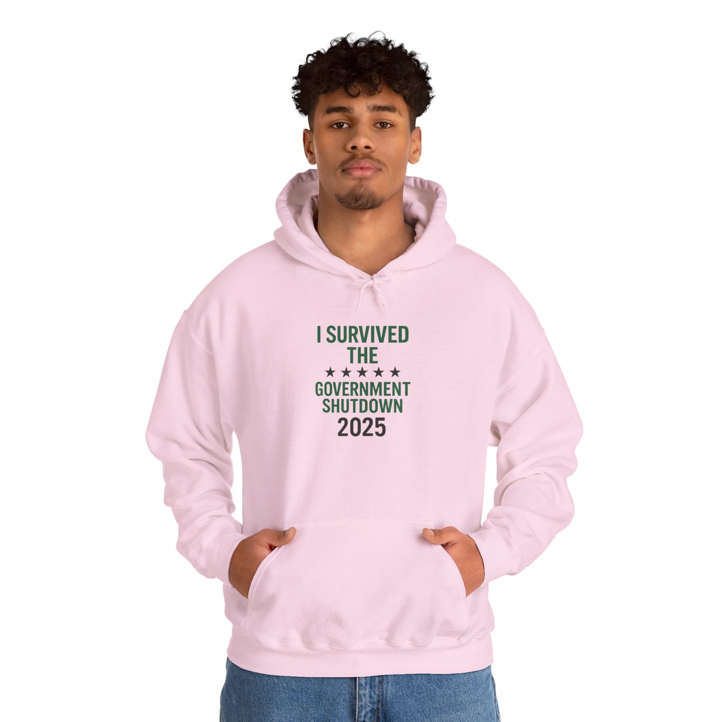Green and black "I Survived the Government Shutdown 2025" Commemorative Hoodie