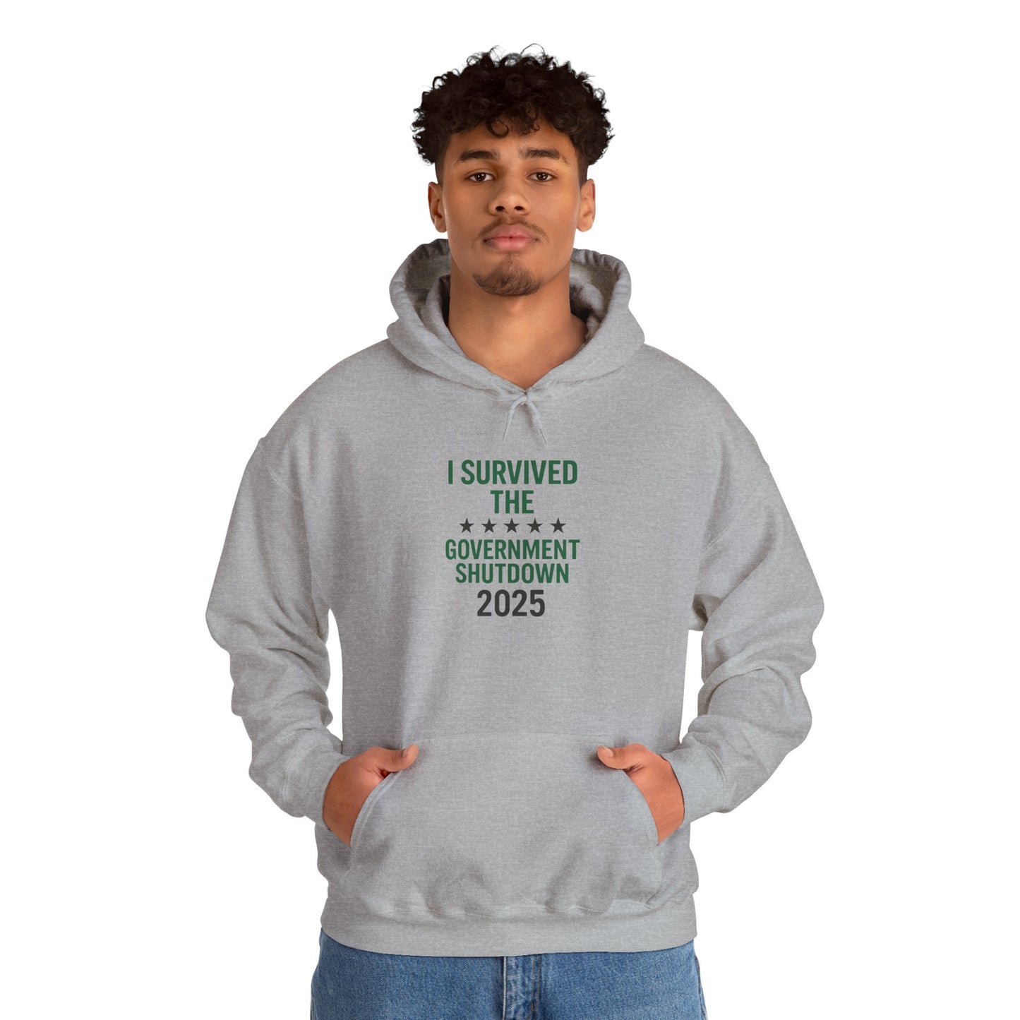 Green and black "I Survived the Government Shutdown 2025" Commemorative Hoodie