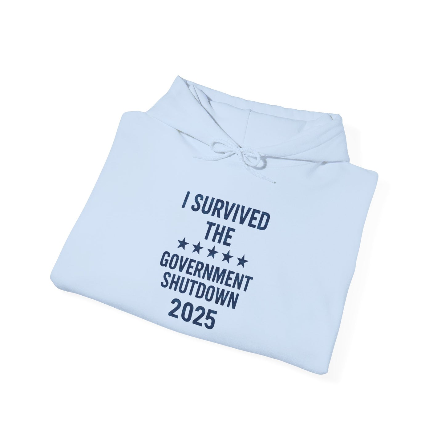 Navy ocean camouflage "I Survived the Government Shutdown 2025" Hoodie