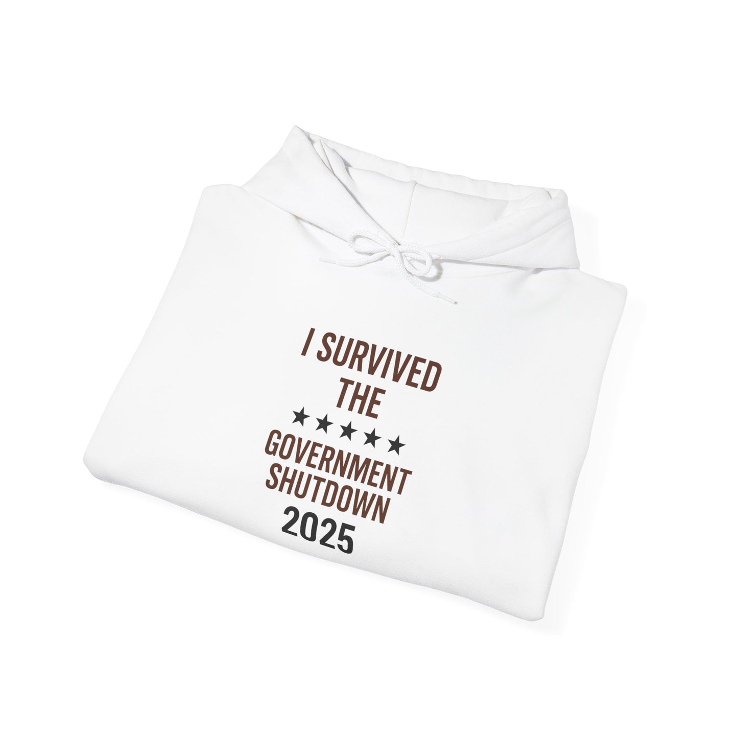 Brown and black  "I Survived the Government Shutdown 2025 hoodie