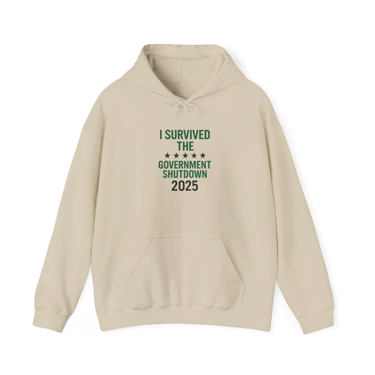 Lucky green and black "I survived Government Shutdown 2025" Hoodie