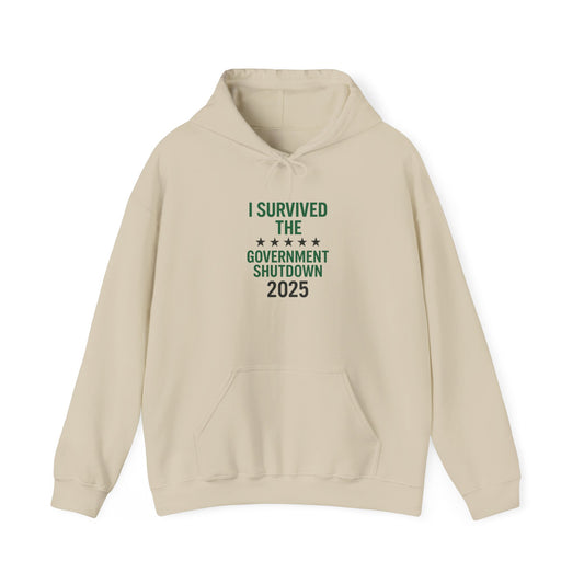 Lucky green and black "I survived Government Shutdown 2025" Hoodie