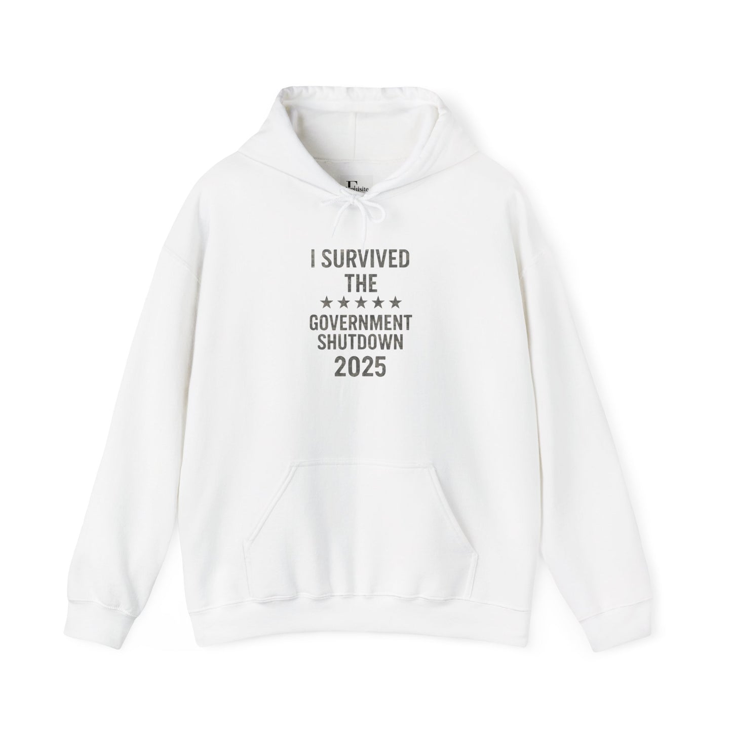 Grey camouflage "I Survived the Government Shutdown 2025" Commemorative hoodie