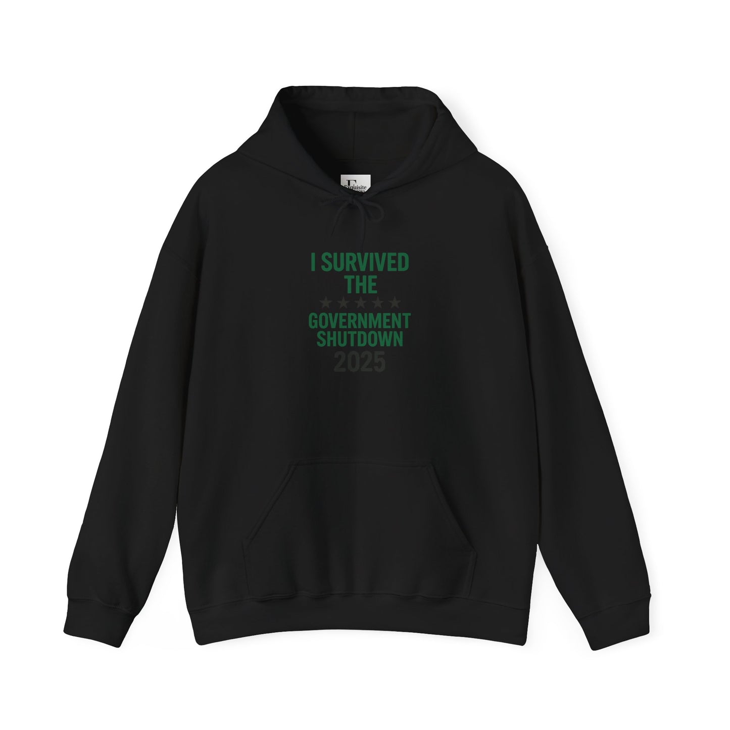 Green and black "I Survived the Government Shutdown 2025" Commemorative Hoodie