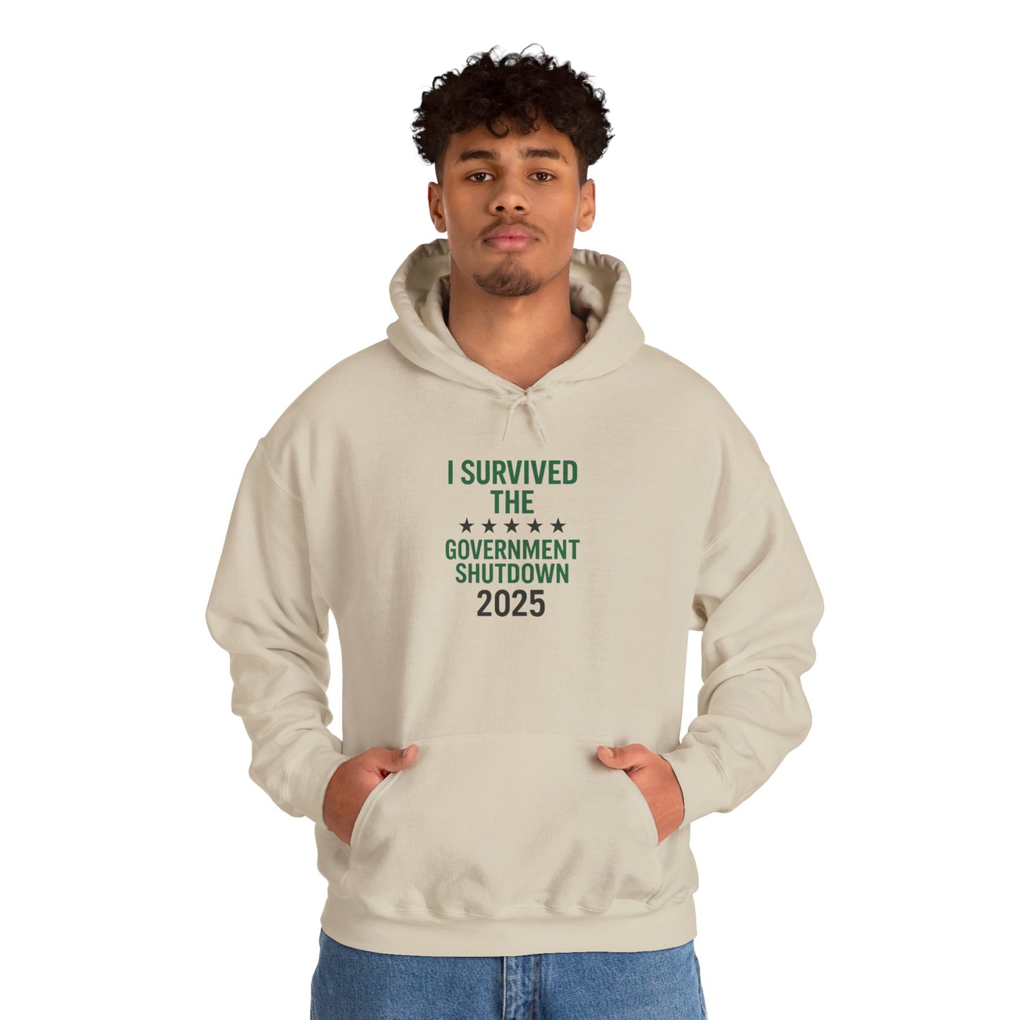 Green and black "I Survived the Government Shutdown 2025" Commemorative Hoodie
