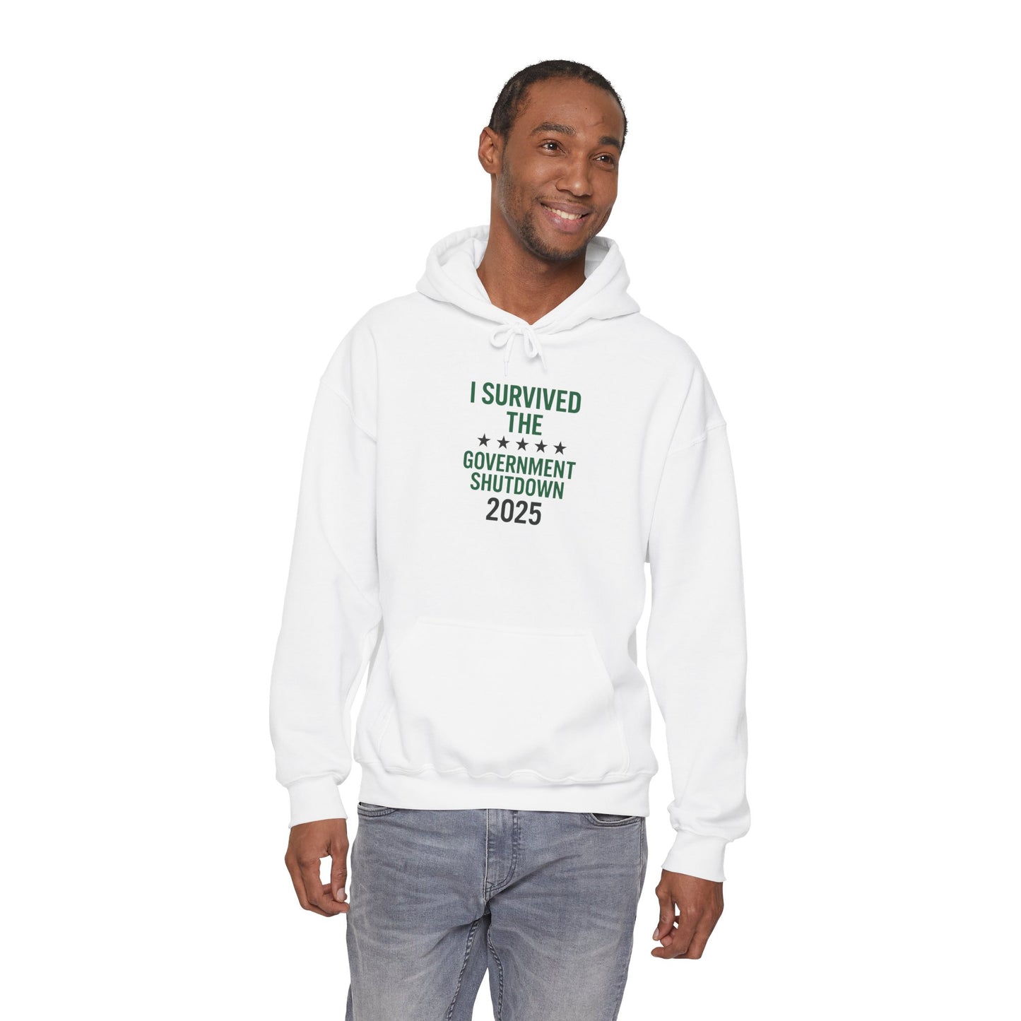 Green and black "I Survived the Government Shutdown 2025" Commemorative Hoodie