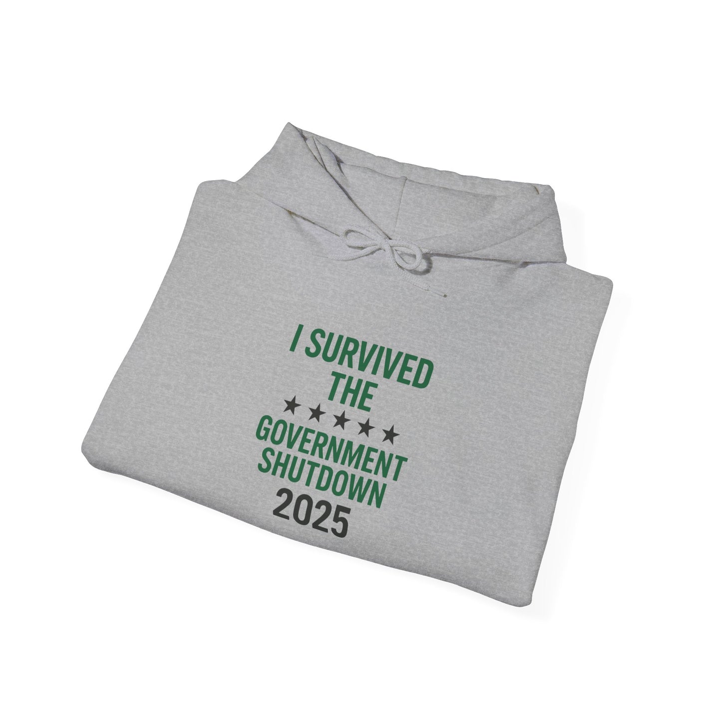 Green and black "I Survived the Government Shutdown 2025" Commemorative Hoodie
