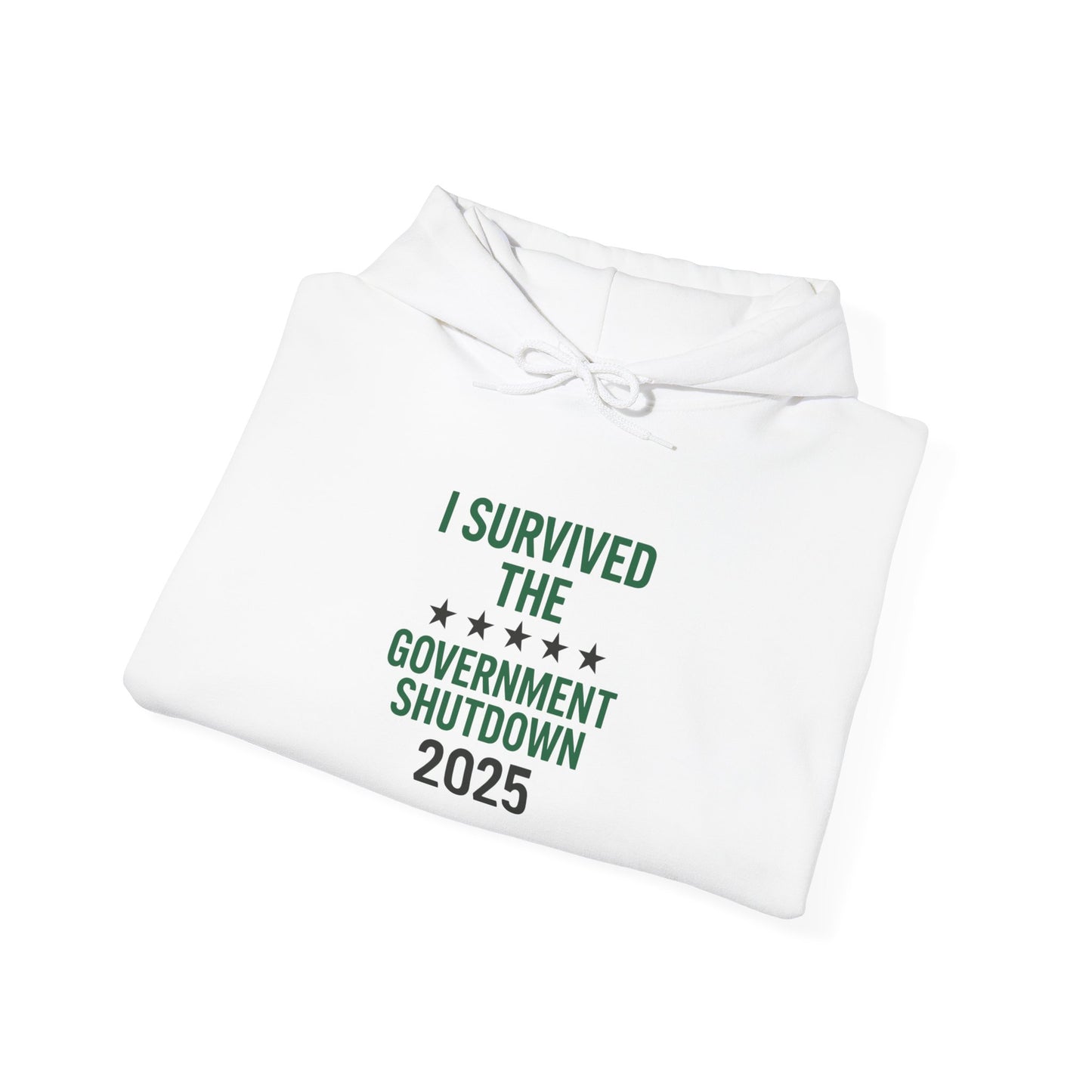 Green and black "I Survived the Government Shutdown 2025" Commemorative Hoodie