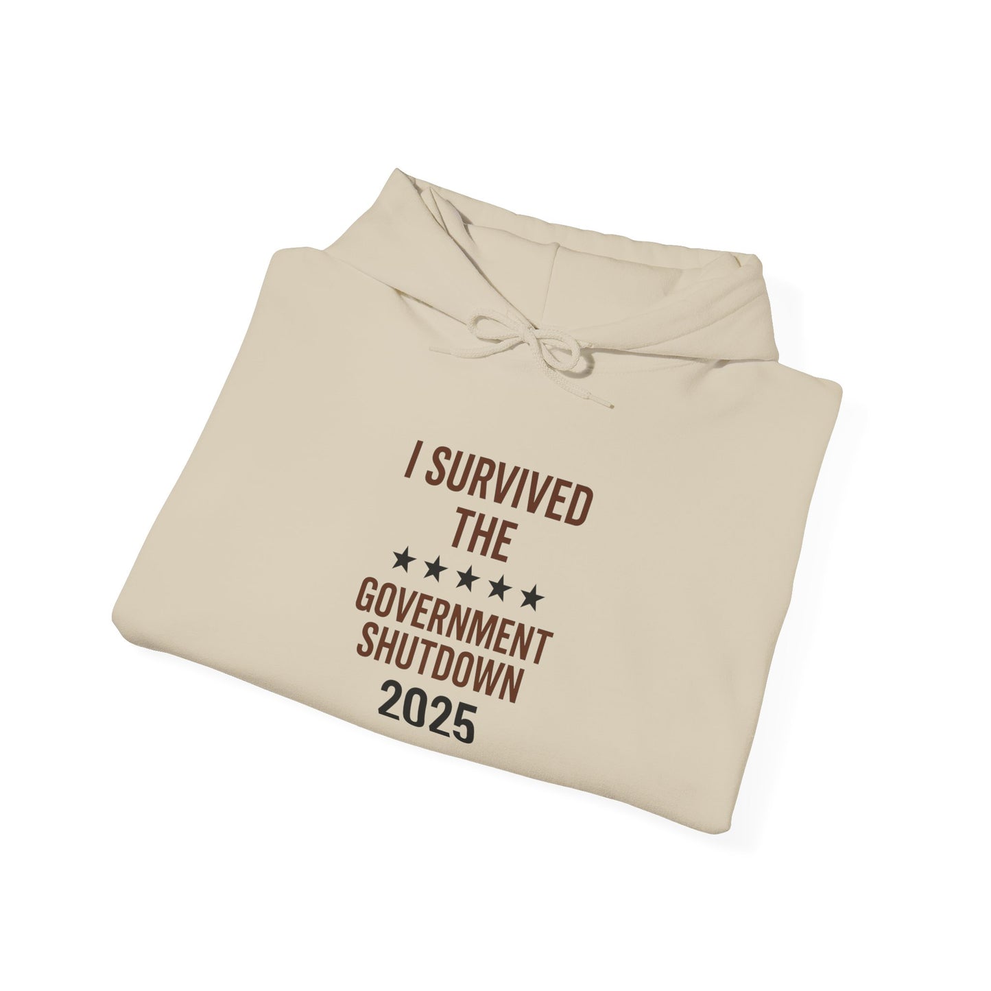 Brown and black  "I Survived the Government Shutdown 2025 hoodie