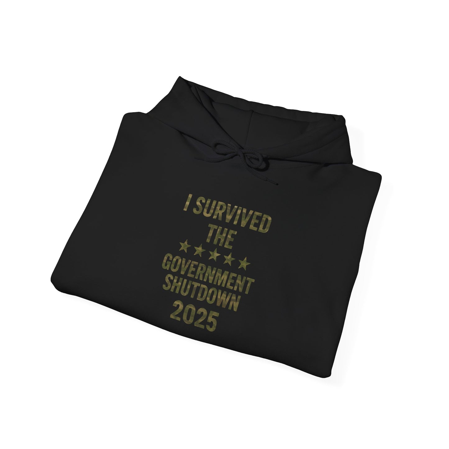 Green camo "I Survived the Government Shutdown 2025" Commemorative Pullover