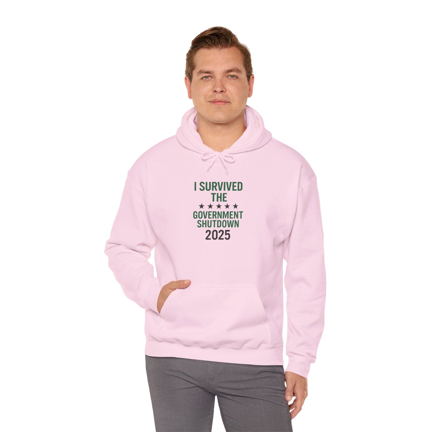 Green and black "I Survived the Government Shutdown 2025" Commemorative Hoodie