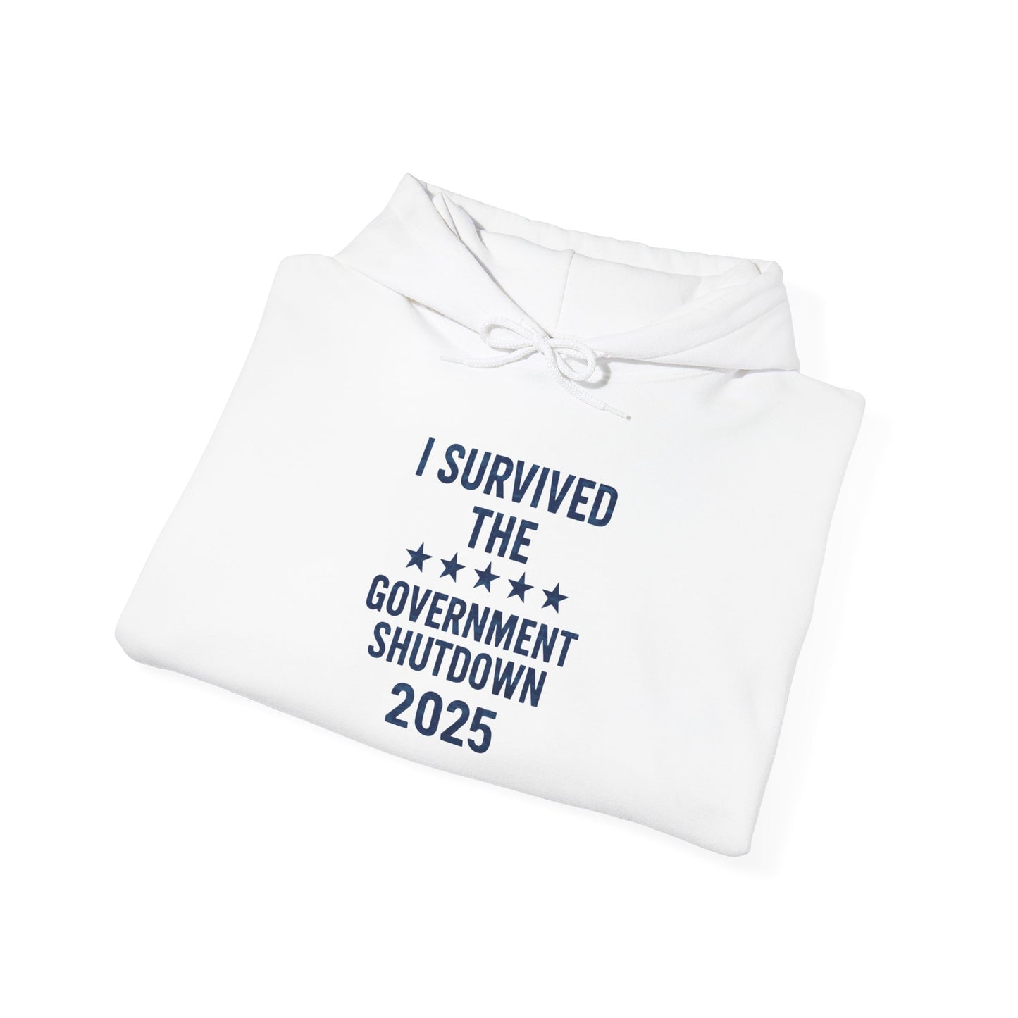 Navy ocean camouflage "I Survived the Government Shutdown 2025" Hoodie